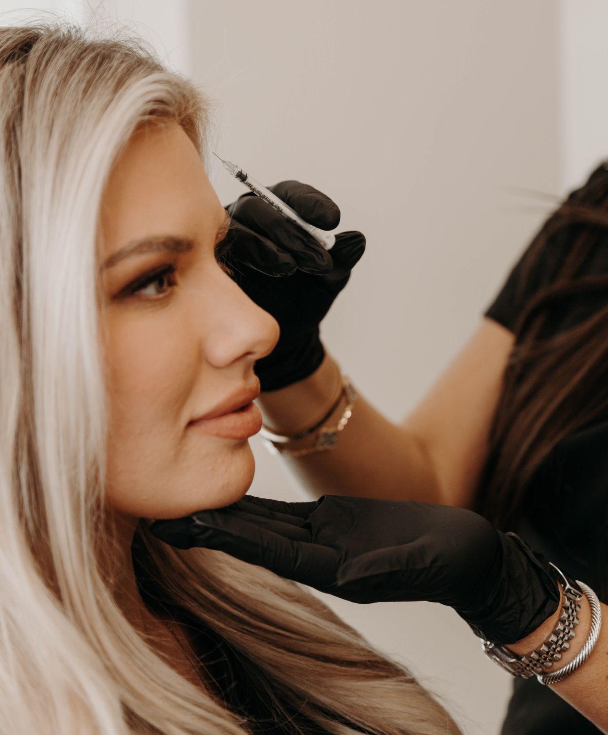 costa mesa facial balancing model patient receiving treatment