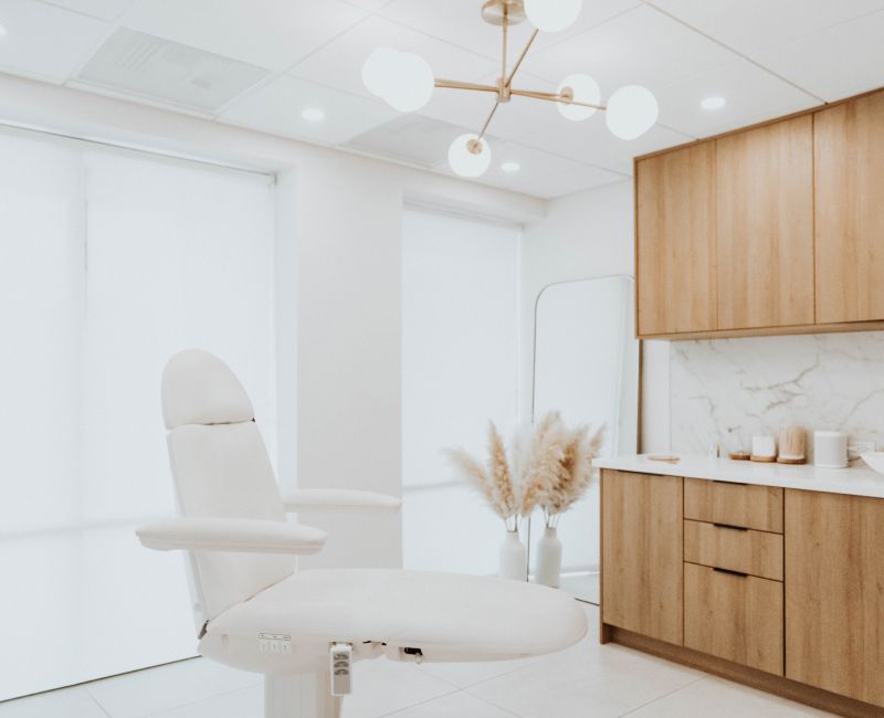 Elegant medical office with a treatment chair.