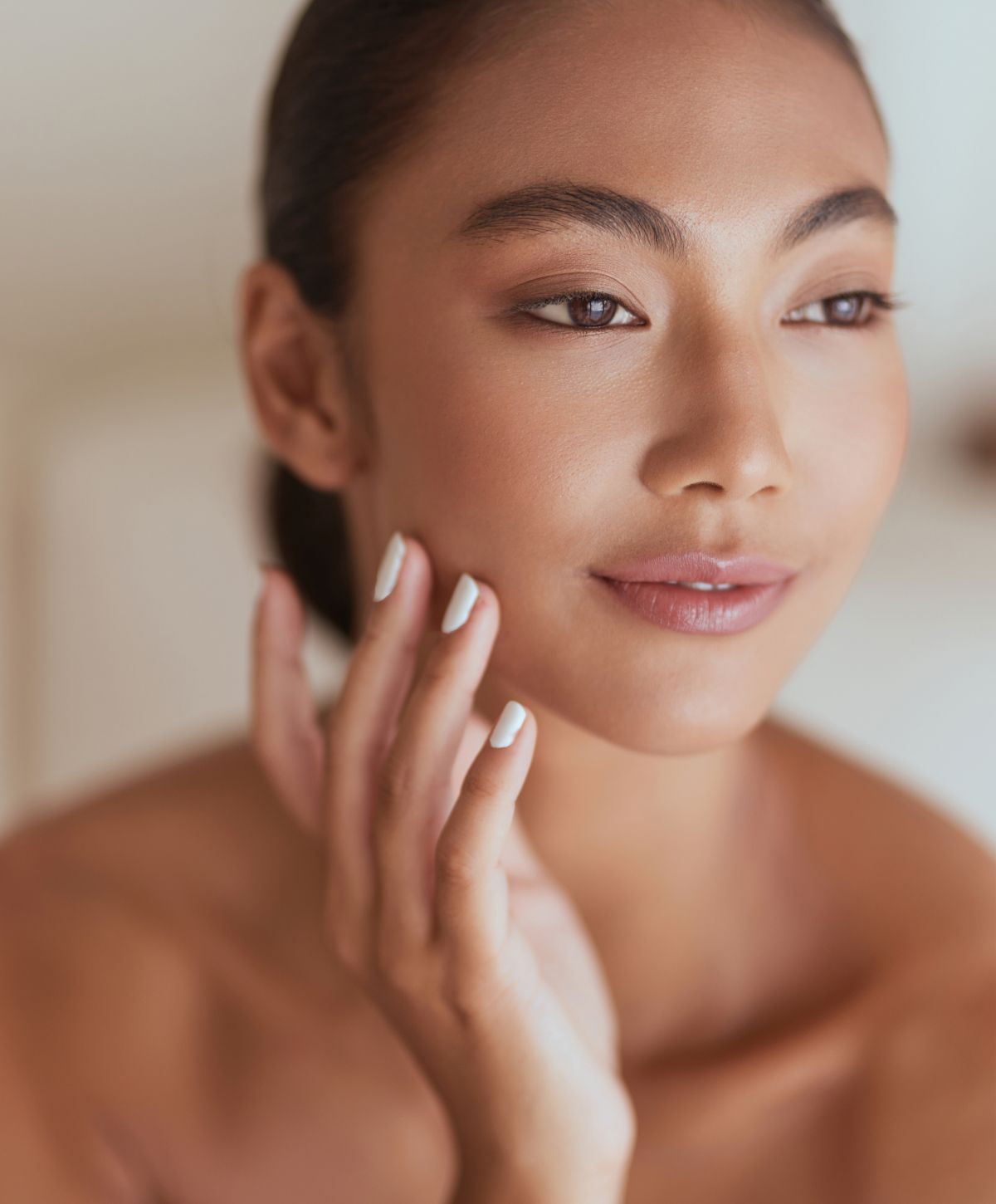 costa mesa cheek filler model with dark hair