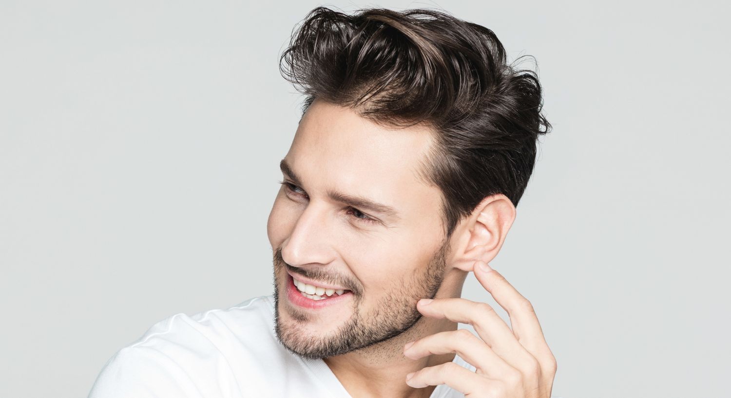 costa mesa prf hair restoration model with dark hair